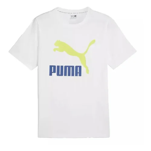 Classics Logo Tee (s) PUMA White-Lime Sh